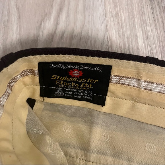 Vintage Men’s Dark Brown Dress Pants Trousers Wool Slacks - Picture 4 of 5